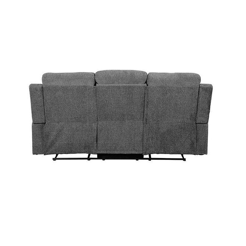 82" Kalen Sofa Gray Chenille - Acme Furniture: Upholstered Recliner, Includes 2 Accent Pillows