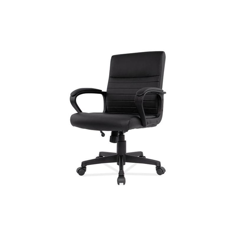 Sleek Executive Black Leather Manager Chair with Adjustable Height