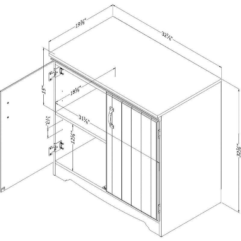 Farnel 2 Door Storage Cabinet Pure White - South Shore