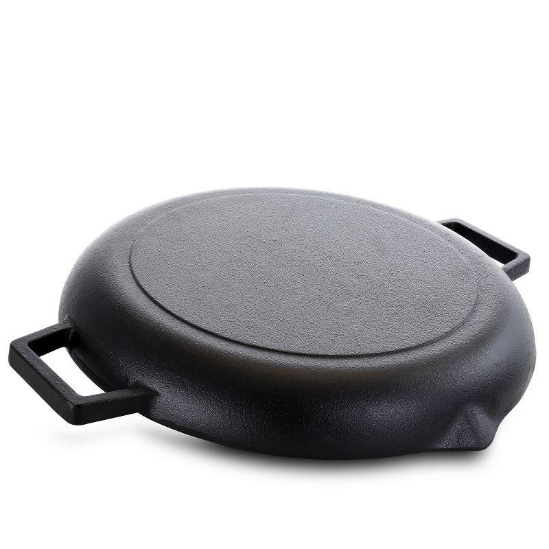 Addlestone 12-Inch Black Cast Iron Grill Pan with Dual Pouring Spouts