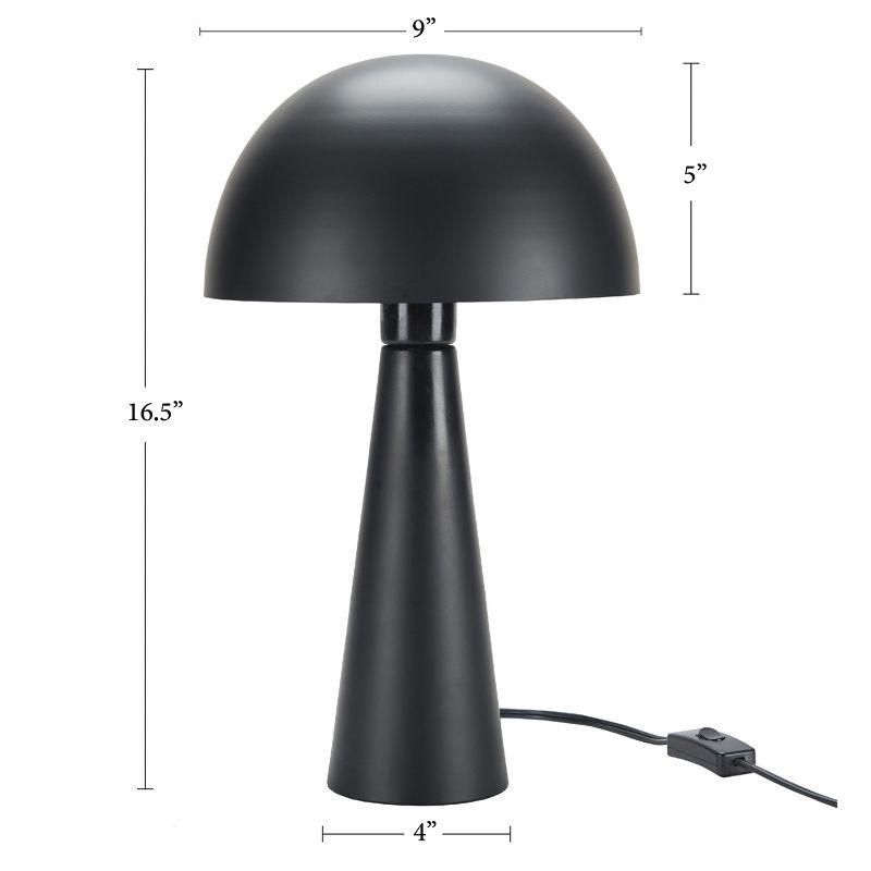 16" Modern Iron Mushroom Black Table Lamp - Nourison