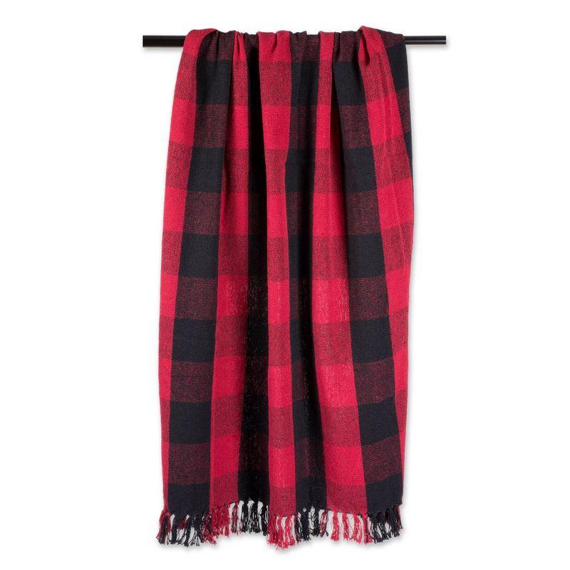 50"x60" Buffalo Check Throw Blanket Tango Red/Blue - Design Imports