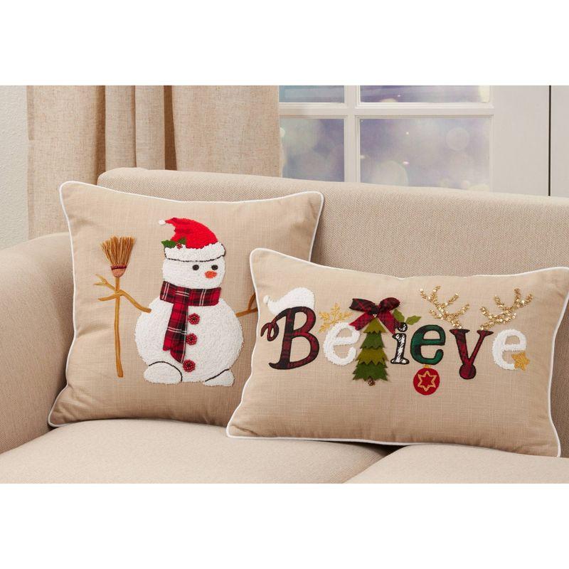 14"x22" Oversize 'Believe' Poly Filled Lumbar Throw Pillow - Saro Lifestyle