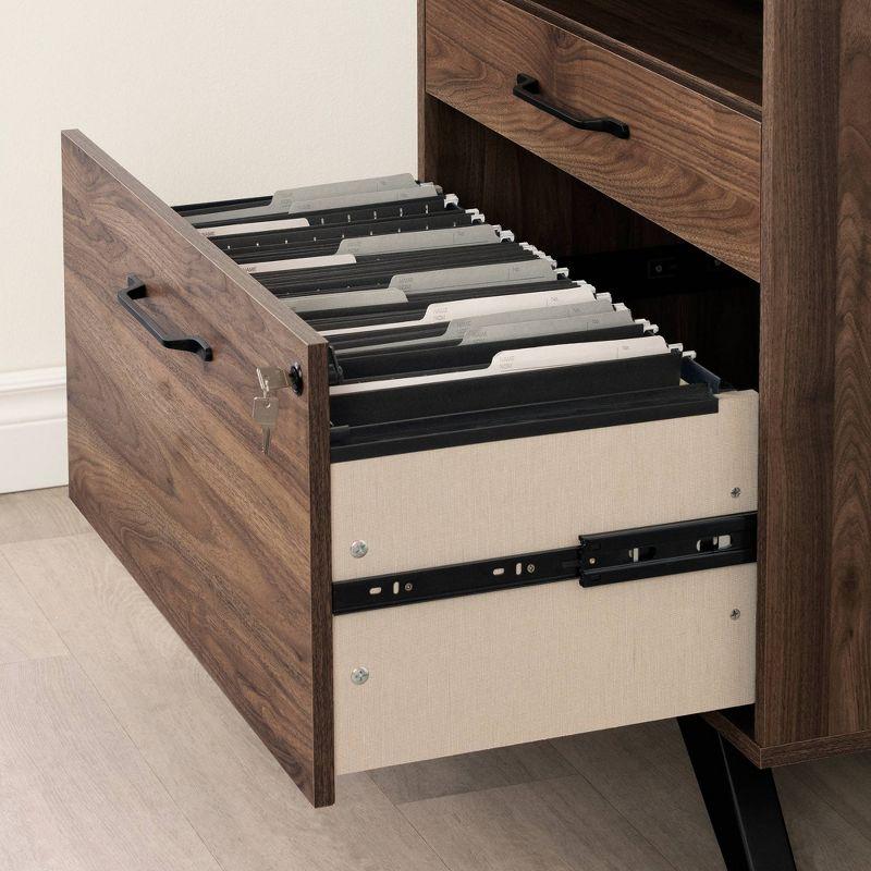 Natural Walnut 2-Drawer Lockable Lateral File Cabinet