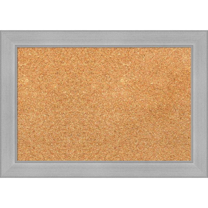 Vista Brushed Nickel Framed Natural Cork Bulletin Board