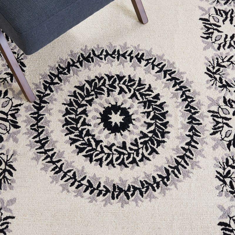 Empire EM826 Hand Tufted Area Rug - Ivory/Black - 3'x5' - Safavieh.