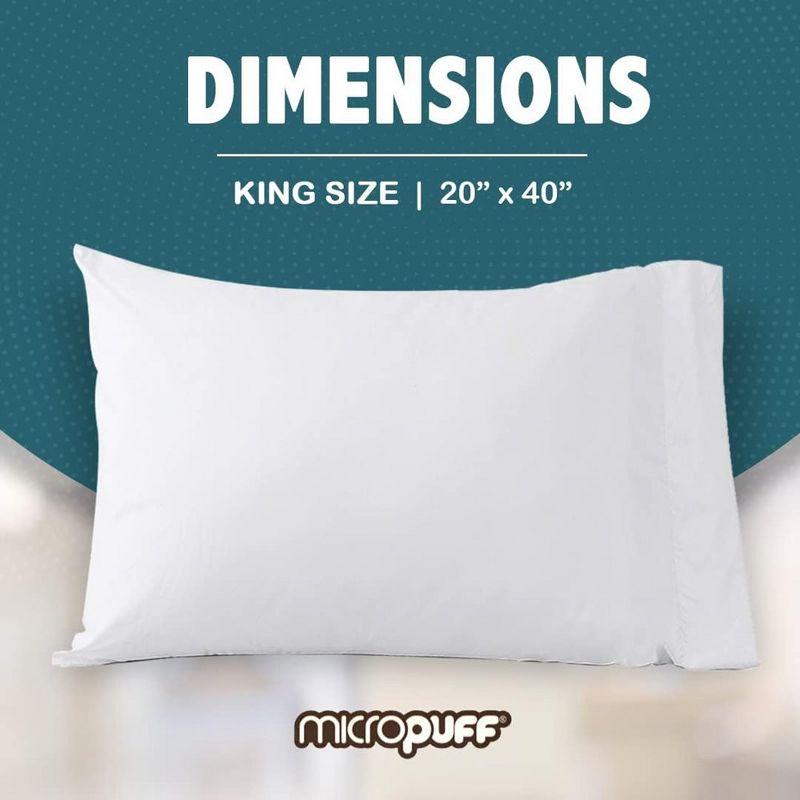 Micropuff 100% Microfiber Pillow Case – White (2 pack)