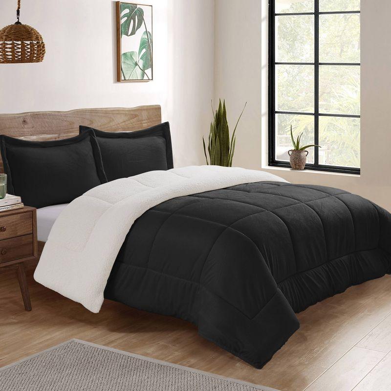 Ultra Plush Reversible Micro-Mink and Sherpa 3-Piece Comforter Set