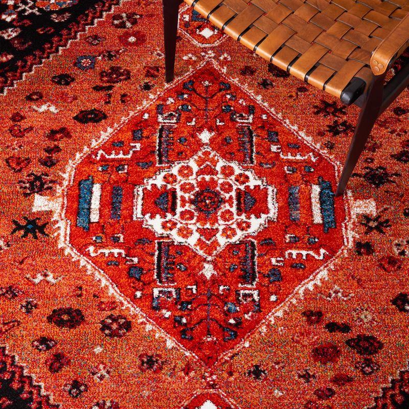 Vintage Hamadan VTH201 Power Loomed Area Rug - Orange/Red - 6'7"x6'7" - Safavieh.