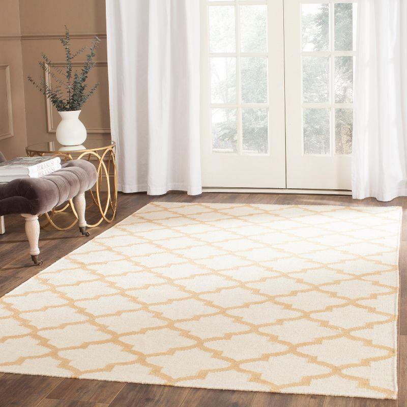 Winston Porter Milltown Hand Woven Flat Weave Wool Geometric Rug