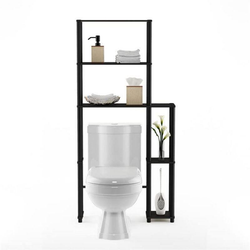 Furinno 3-Tier Over-The-Toilet Space Saver Rack Bathroom Shelf with 5 Shelves,Espresso/Black