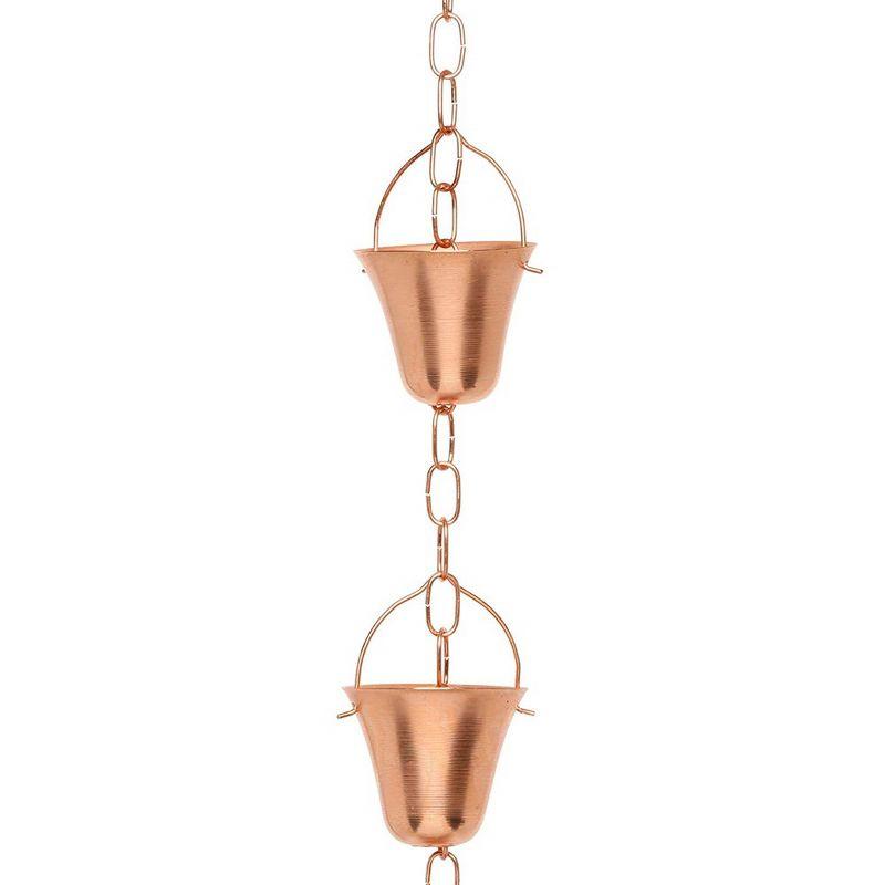 Marrgon Copper Rain Chain with Bell Style Cups for Gutter Downspout Replacement