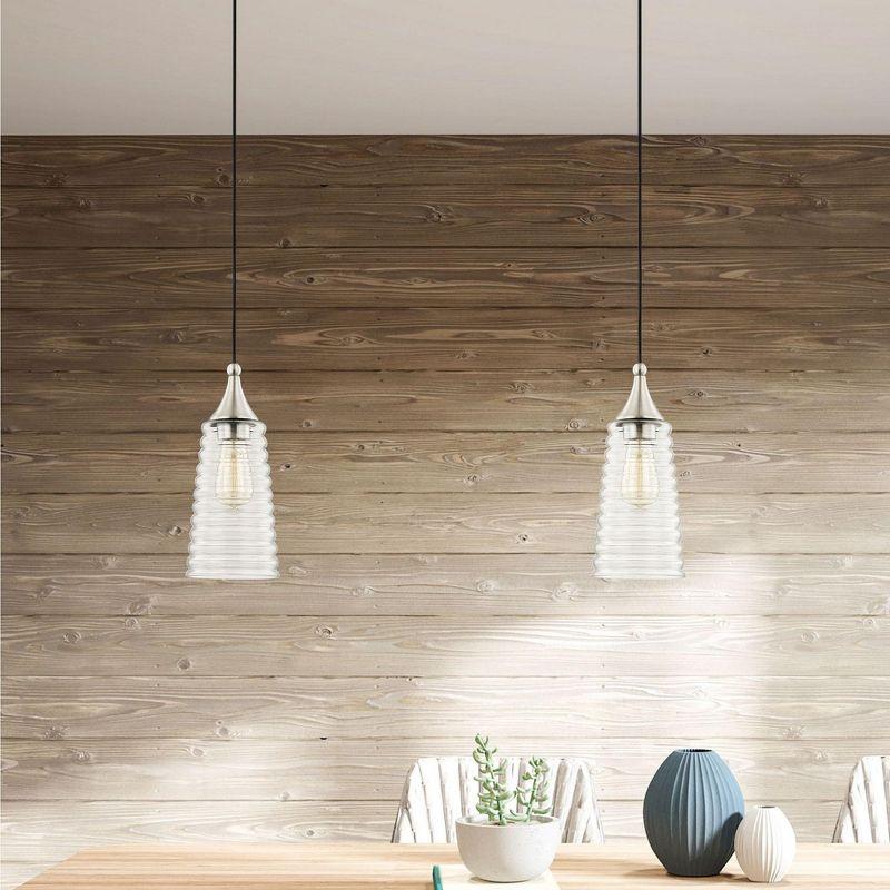 Livex Lighting Art Glass 1 - Light Pendant in  Brushed Nickel