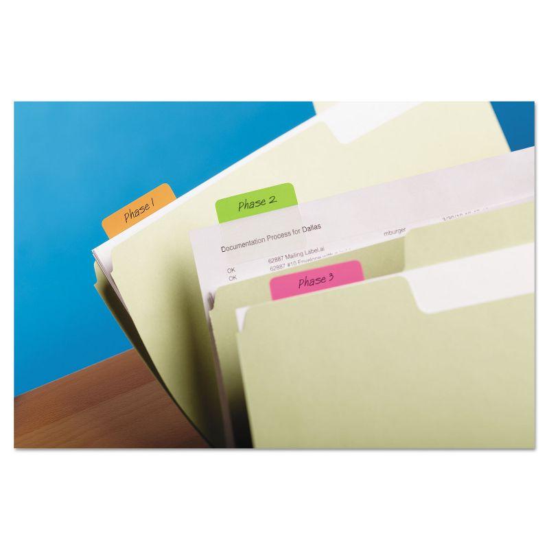 Post-it File Tabs 2 x 1 1/2 Solid Flat Assorted Bright 24/Pack 686PLOY