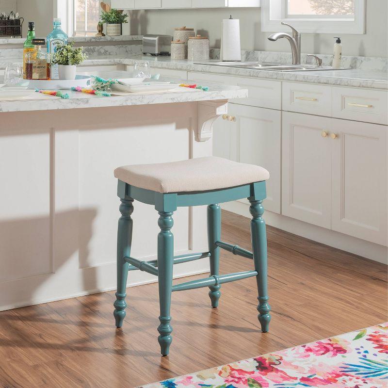 Kelly Clarkson Home Jordyn Backless Upholstered Wood Counter & Bar Stool