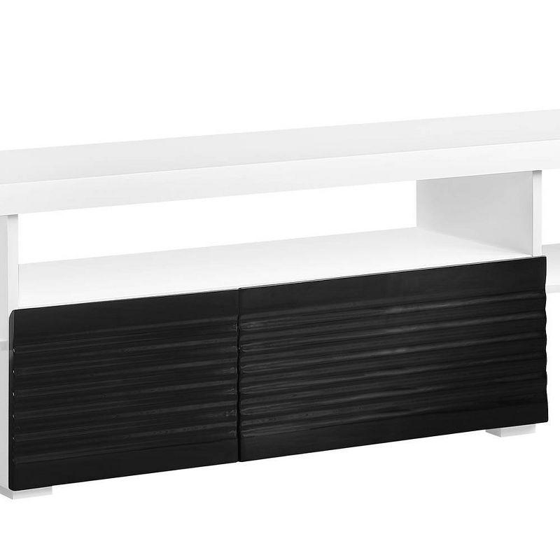 Buck 75" TV Entertainment Centers White and Black High Gloss - Acme Furniture