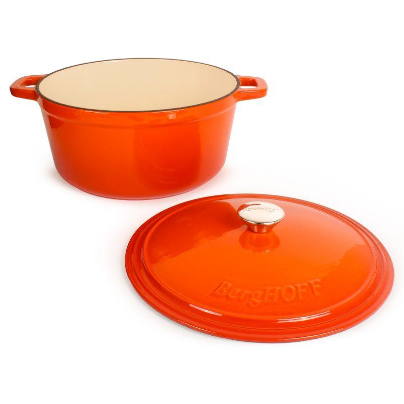 BergHOFF Neo 7Qt. Cast Iron Round Covered Dutch Oven, Orange