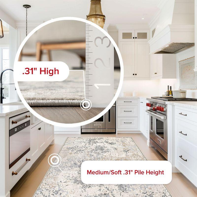 Nuloom Chastin Abstract 6 Square Indoor Area Rug for Living Room Bedroom Dining Room Kitchen, Beige/Grey