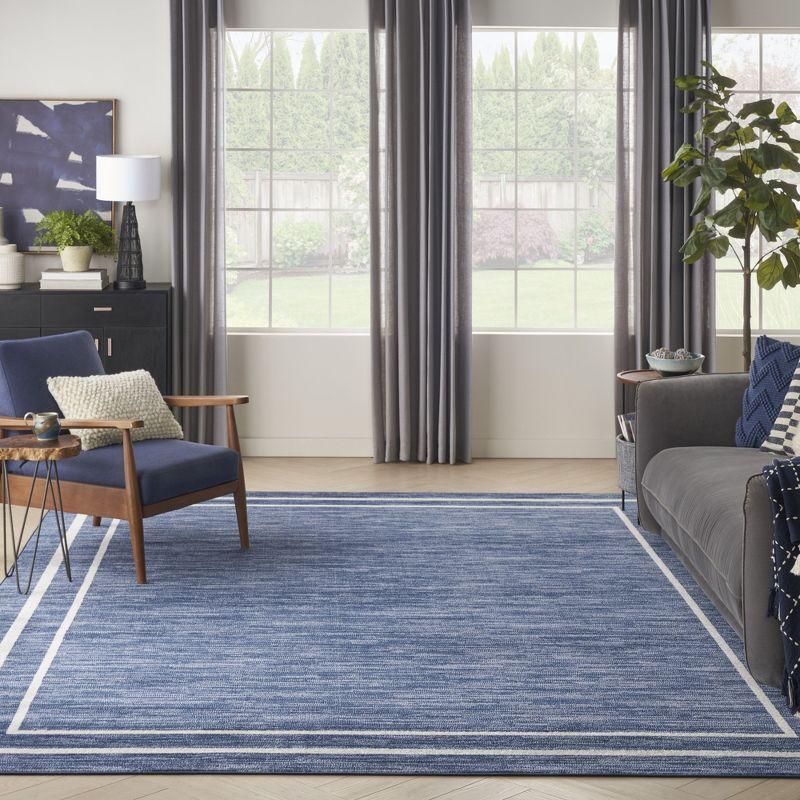 Nourison Essentials 10' x 14' Navy/Ivory Contemporary Indoor/Outdoor Rug
