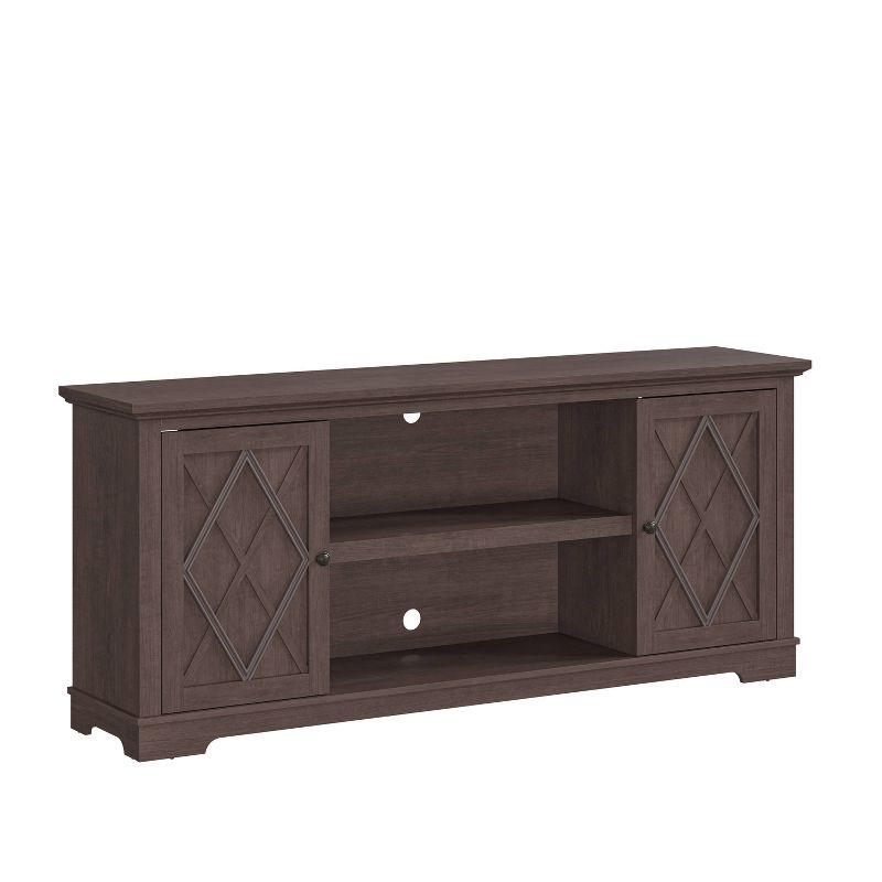 Brown Farmhouse Style TV Stand with Cabinets for 75" TVs