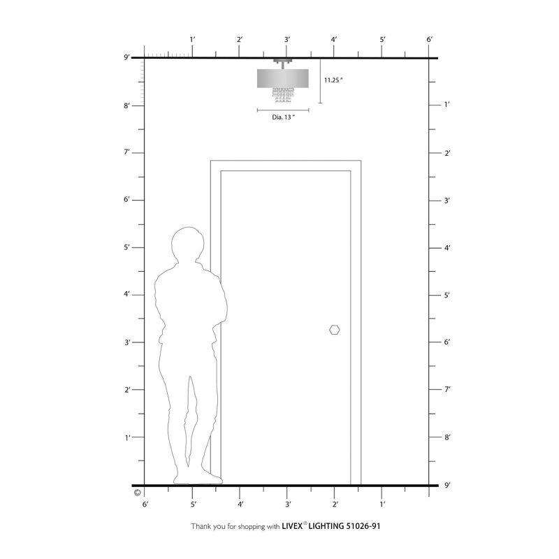 Livex Lighting Carlisle 2 - Light Semi-Flush Mount in  Brushed Nickel