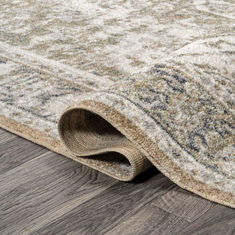 JONATHAN Y Keesha Bold Distressed Medallion Low-Pile Machine-Washable Green/Cream 5 ft. x 8 ft. Area Rug