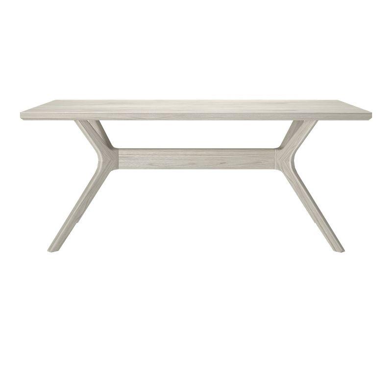 Plank+Beam 72" Verso Rectangular Dining Table for 6, Solid Wood Cross Leg Kitchen Table, White Sand