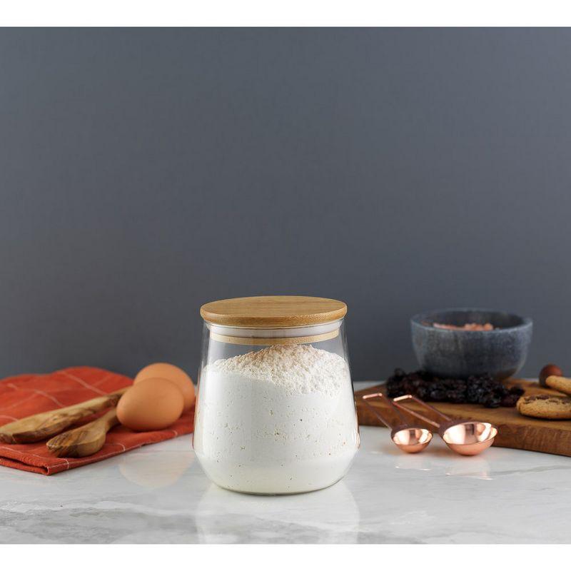 JoyJolt JoyJolt Large Glass Kitchen Food Storage Container Jar with Airtight Bamboo Lid, 31oz.