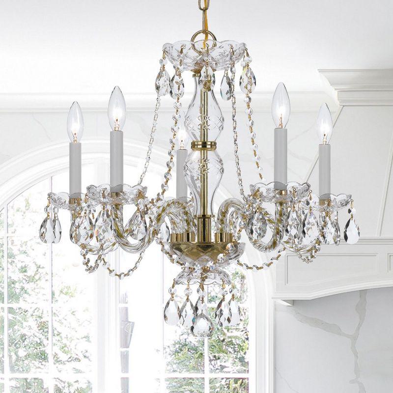 Crystorama Lighting Traditional Crystal 5 - Light Chandelier in  Polished Brass