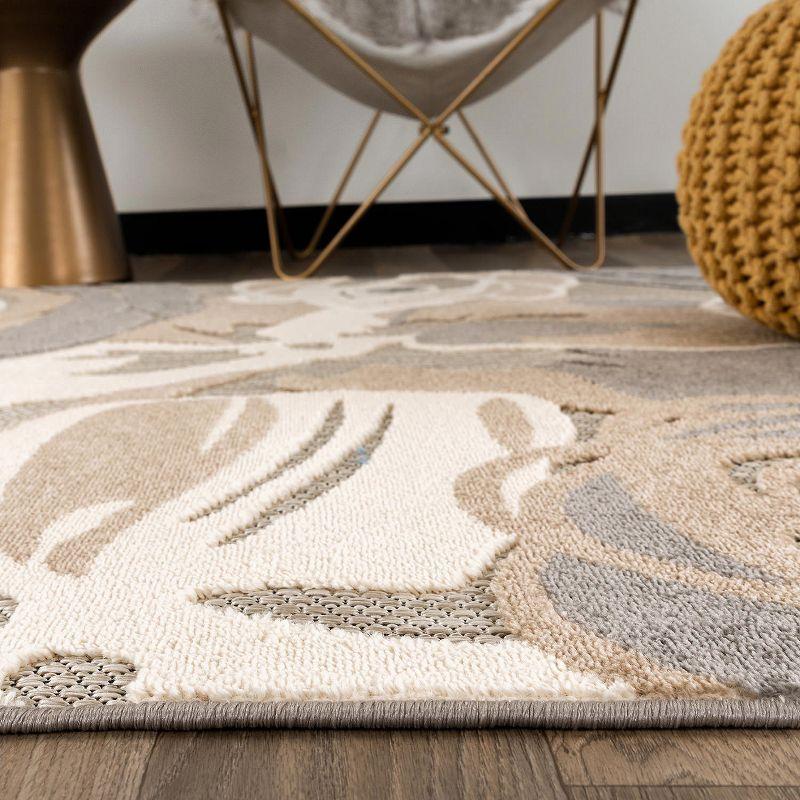 World Rug Gallery Modern Floral Indoor/Outdoor Area Rug