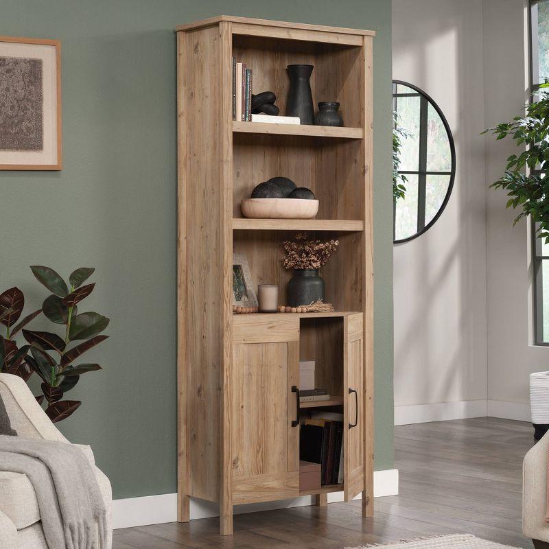 Khaki Pine Adjustable Kids Bookcase with Doors