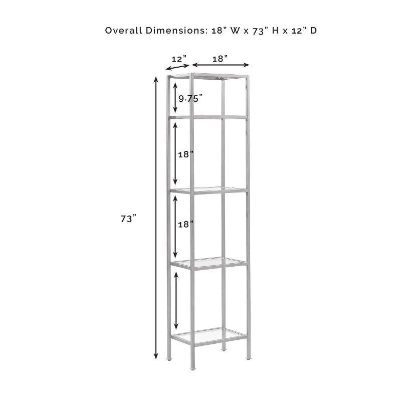 73" Aimee Narrow Etagere Oil Rubbed Bronze - Crosley: Tempered Glass, 4-Tier Storage, Steel Frame