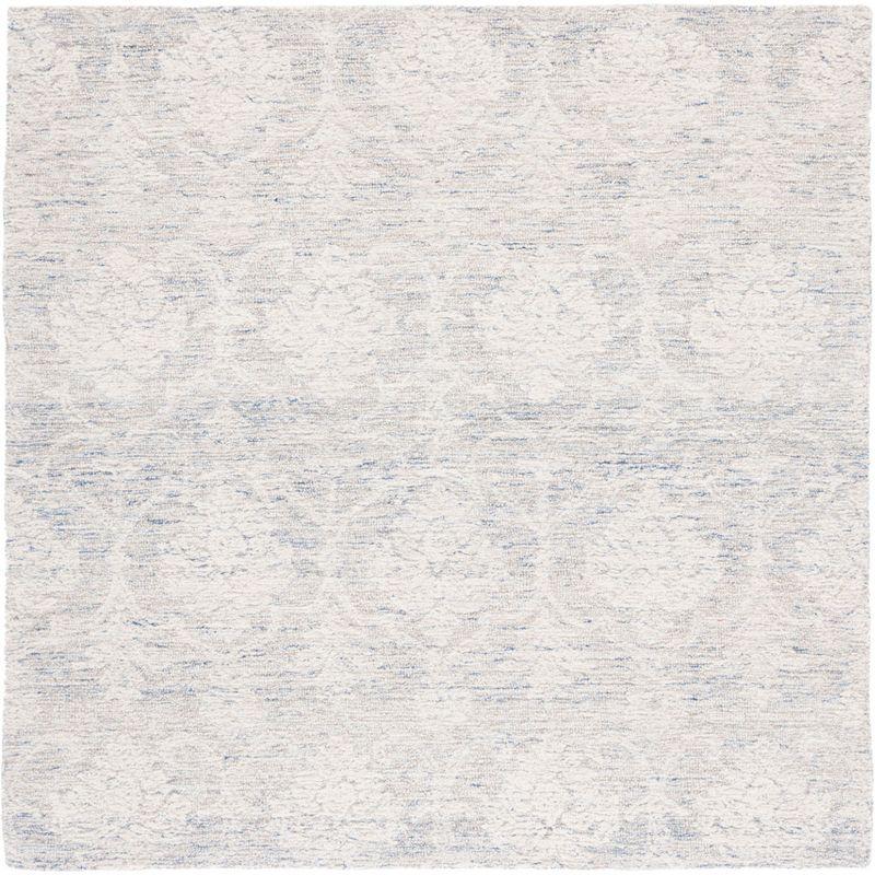 Hand-Tufted Light Blue Wool 6' Square Area Rug