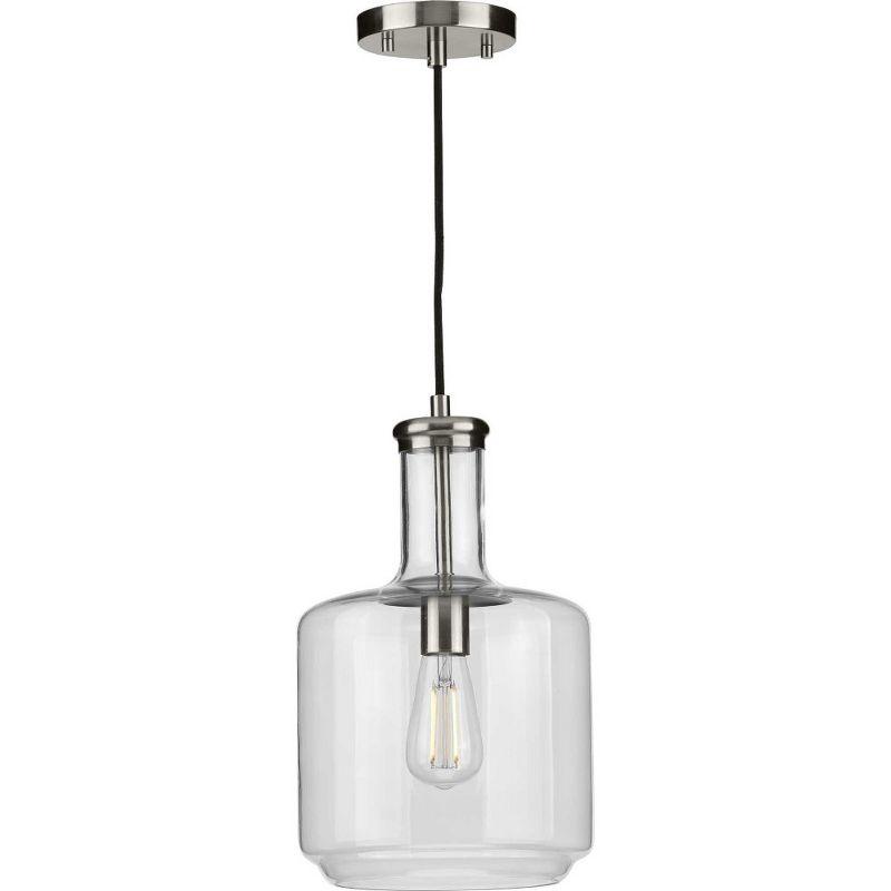 Progress Lighting, Latrobe, 1-Light Pendant, Brushed Nickel, Clear Glass Shade