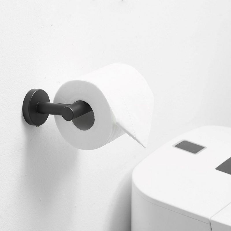 BWE Single Post Toilet Paper Holder Wall Mounted in Matte Black