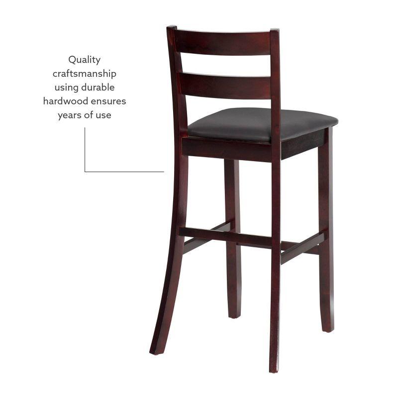 29" Triena Soho Padded Seat Faux Leather Barstool Hardwood/Brown - Linon: Upholstered, 31" High