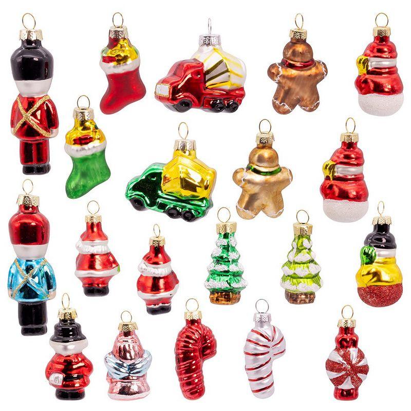 Kurt Adler Petite Treasures Miniature Glass Christmas Ornaments, 20-Piece Boxed Set