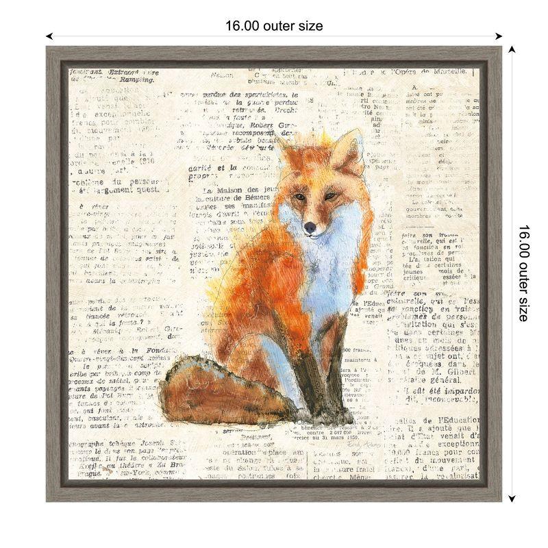 Amanti Art Into the Woods IV no Border (Fox) by Emily Adams Canvas Wall Art Print Framed 16-in. x 16-in.