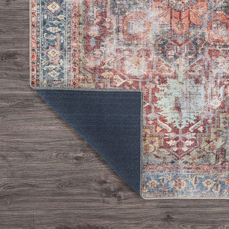 World Rug Gallery Traditional Distressed Machine Washable Area Rug