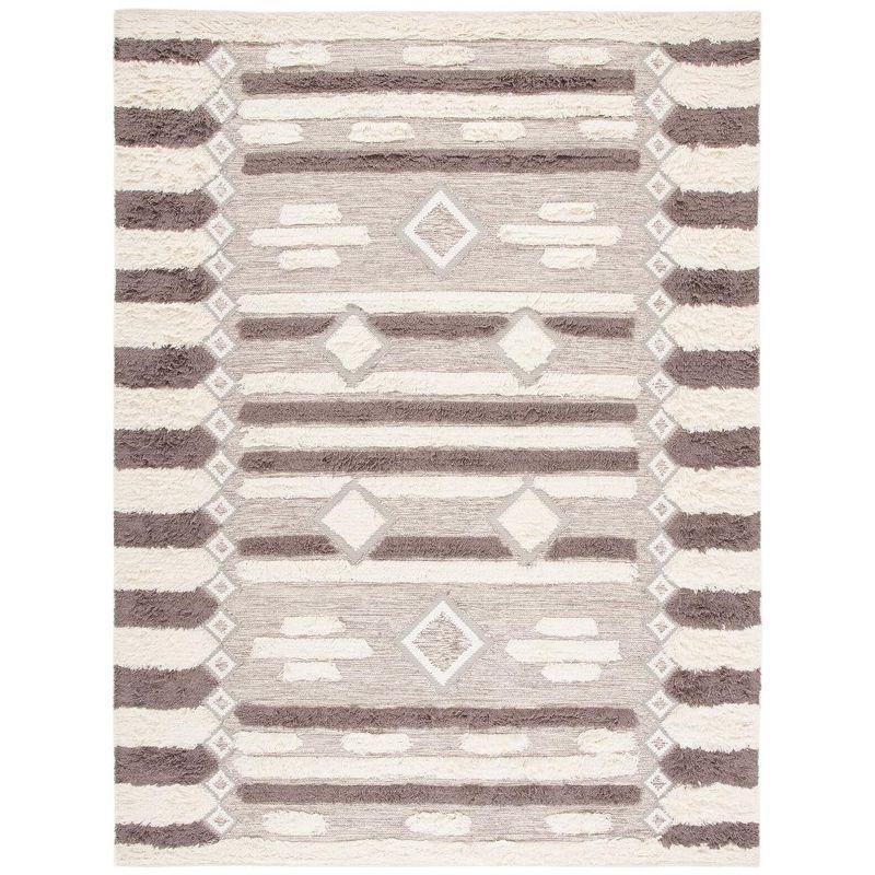 Ivory Elegance Hand-Knotted Wool 9' x 12' Rectangular Rug