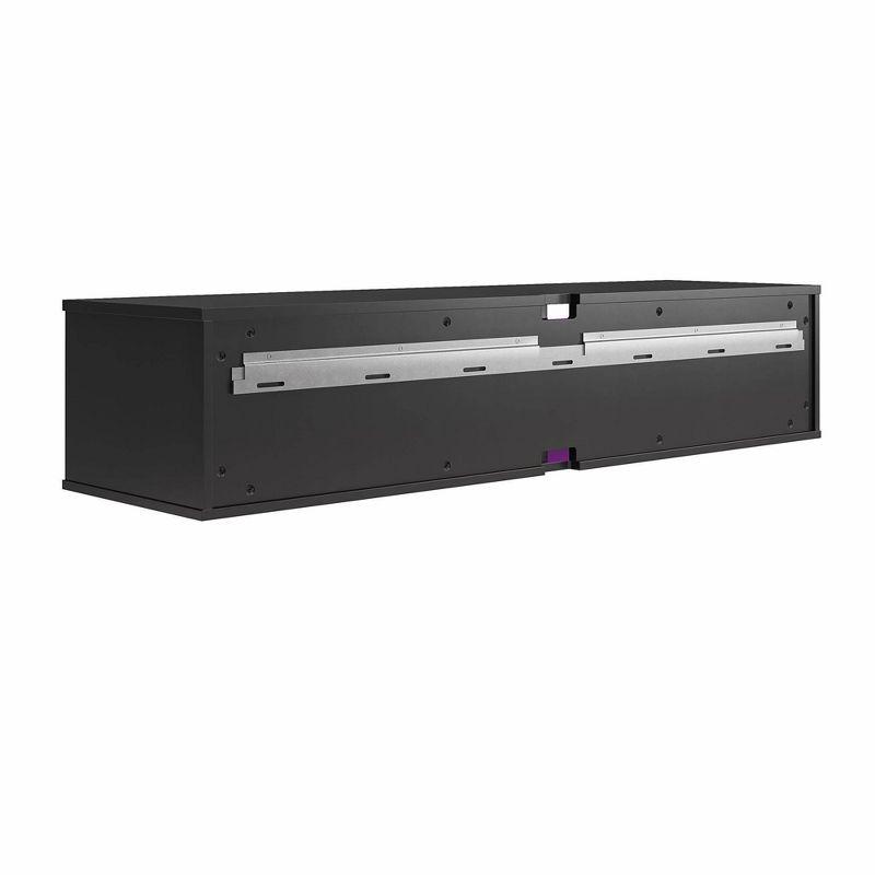 Glitch Floating TV Stand for TVs up to 60" Black - NTENSE: Modern Media Console, MDF Construction