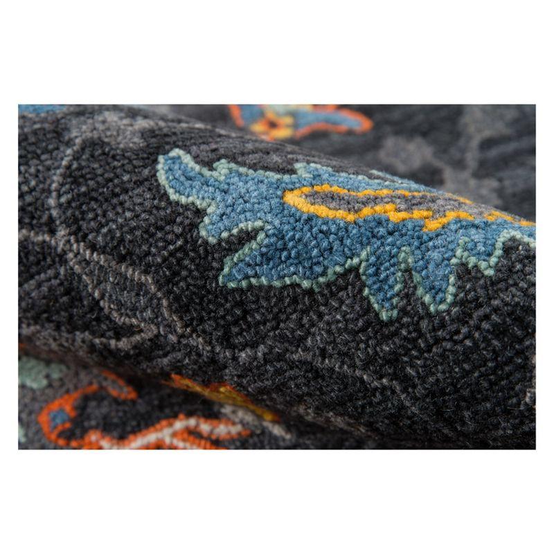 Momeni 2'x3' Floral Tufted Accent Rug Charcoal: Wool Botanical Area Rug, Traditional Handmade Medium Pile