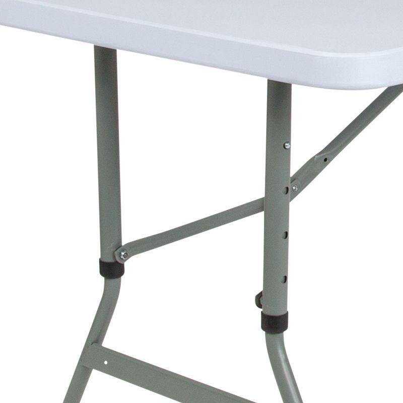 Flash Furniture 4.93-Foot Height Adjustable Granite White Plastic Folding Table