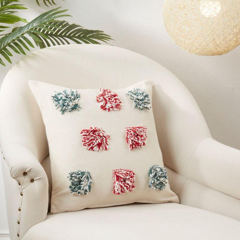 Saro Klani Collection Tassels Cotton Throw Pillow