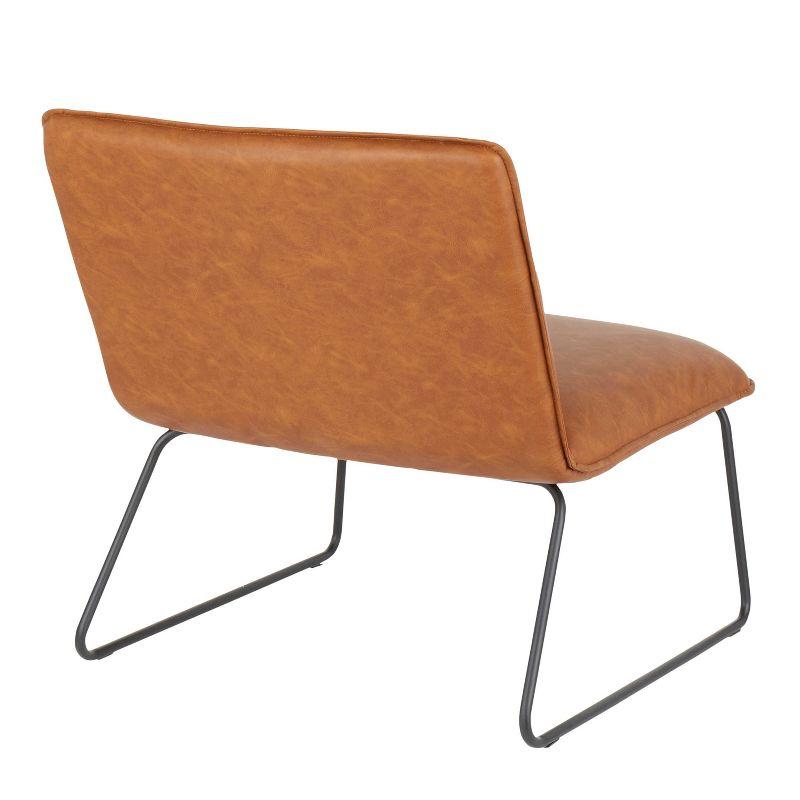 Sleek Industrial Leatherette Armless Accent Chair