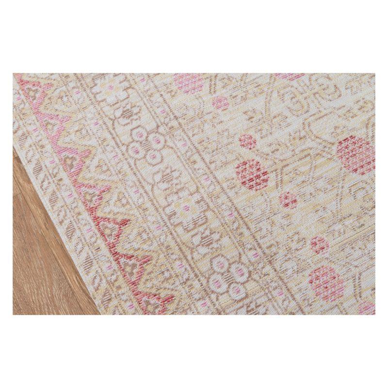 4'x6' Floral Loomed Area Rug Pink - Momeni: Modern Botanical Design, Low Pile, Polyester, Indoor Use