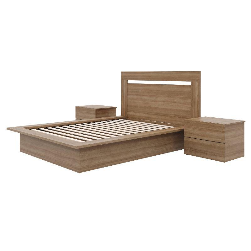 Nexera 4pc Full Malibu Bedroom Set Brown Oak
