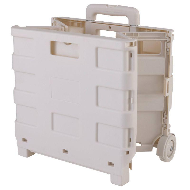 Simplify Portable Folding Jumbo Shopping Utility Cart White Kennedy International: Foldable Grocery Cart with Wheels