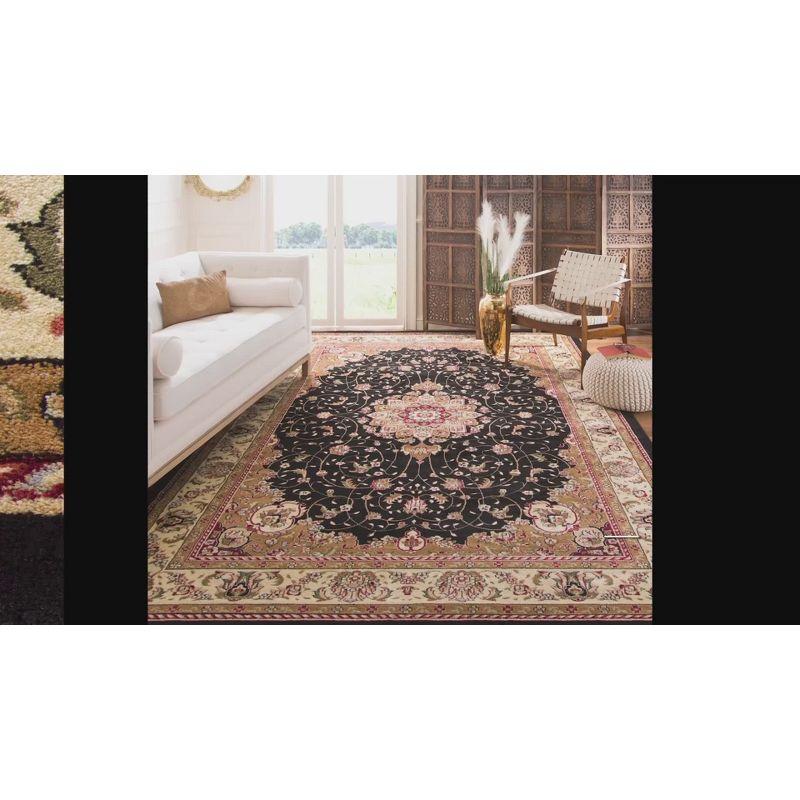 Lyndhurst LNH329 Power Loomed Area Rug - Black/Ivory - 4'x6' - Safavieh
