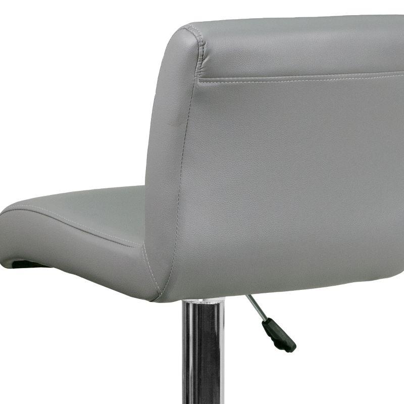 Flash Furniture Contemporary Vinyl Adjustable Height Barstool with Rolled Seat and Chrome Base
